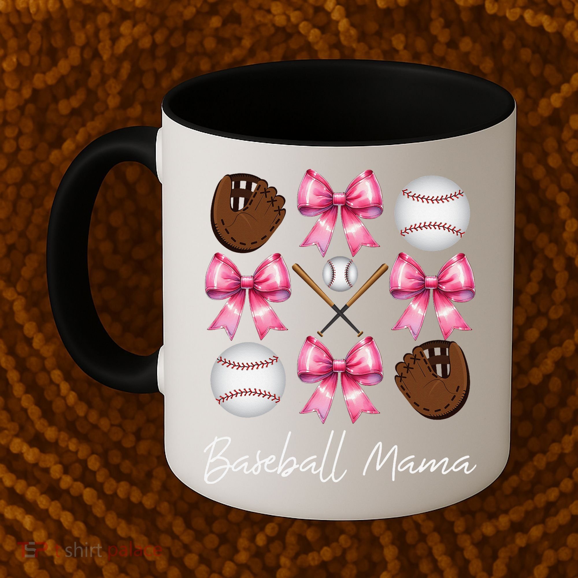 Baseball Mama Baseball Mom Mothers Day Mommy Coquette Bow Coffee Mug