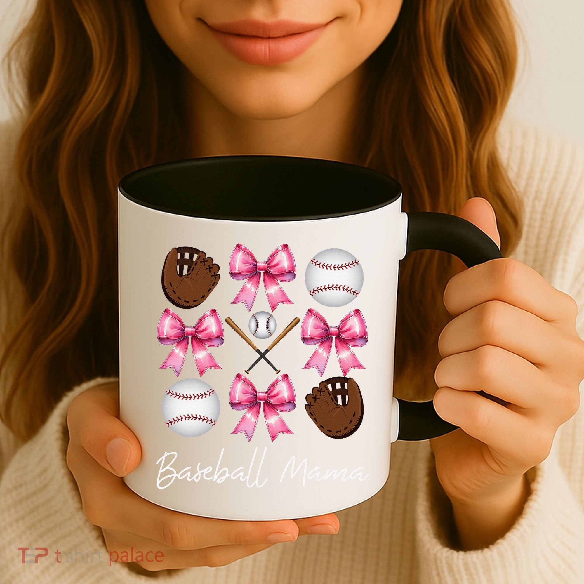 Baseball Mama Baseball Mom Mothers Day Mommy Coquette Bow Coffee Mug