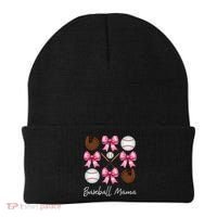 Baseball Mama Baseball Mom Mothers Day Mommy Coquette Bow Beanie thumb 0