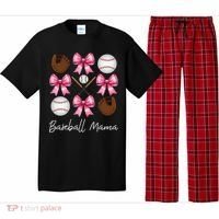 Baseball Mama Baseball Mom Mothers Day Mommy Coquette Bow Pajama Set thumb 0