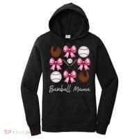 Baseball Mama Baseball Mom Mothers Day Mommy Coquette Bow Women's Hoodie thumb 0