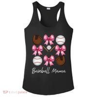 Baseball Mama Baseball Mom Mothers Day Mommy Coquette Bow Ladies PosiCharge Competitor Racerback Tank thumb 0