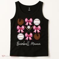 Baseball Mama Baseball Mom Mothers Day Mommy Coquette Bow Tank Top thumb 2