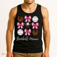 Baseball Mama Baseball Mom Mothers Day Mommy Coquette Bow Tank Top thumb 3
