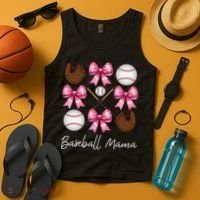 Baseball Mama Baseball Mom Mothers Day Mommy Coquette Bow Tank Top thumb 4