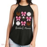 Baseball Mama Baseball Mom Mothers Day Mommy Coquette Bow Women's Perfect Tri Rocker Tank thumb 2