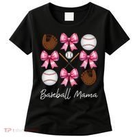 Baseball Mama Baseball Mom Mothers Day Mommy Coquette Bow Women's T-Shirt thumb 0