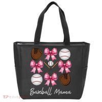 Baseball Mama Baseball Mom Mothers Day Mommy Coquette Bow Tote Bag thumb 0
