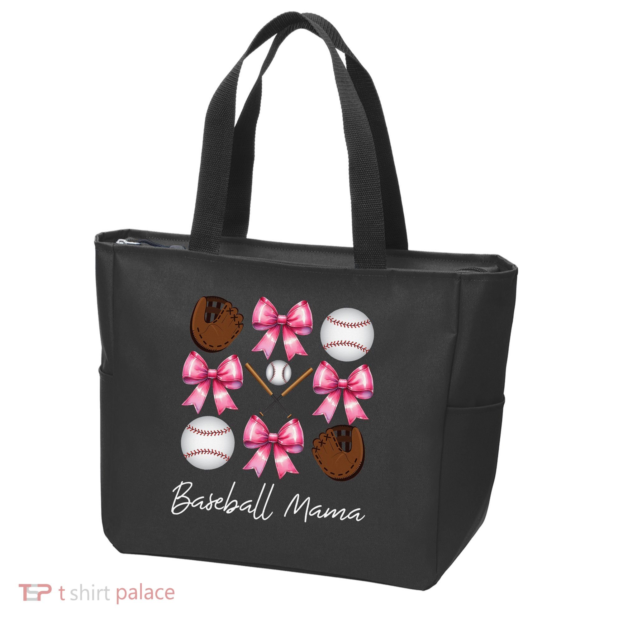 Baseball Mama Baseball Mom Mothers Day Mommy Coquette Bow Tote Bag