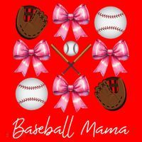 Baseball Mama Baseball Mom Mothers Day Mommy Coquette Bow Santa Hat thumb 1