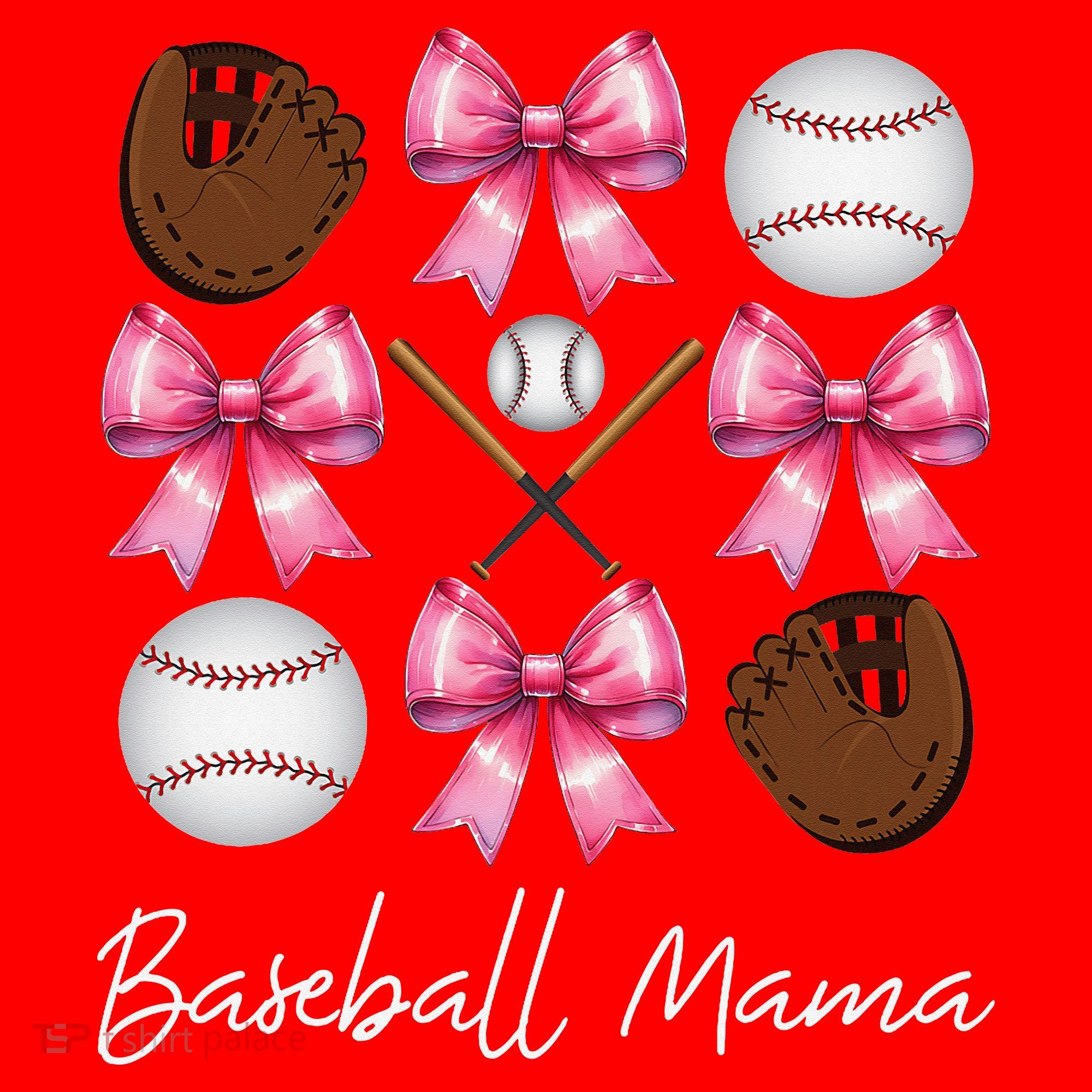 Baseball Mama Baseball Mom Mothers Day Mommy Coquette Bow Santa Hat