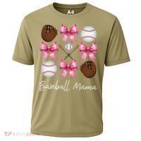Baseball Mama Baseball Mom Mothers Day Mommy Coquette Bow Cooling Performance Crew T-Shirt thumb 0