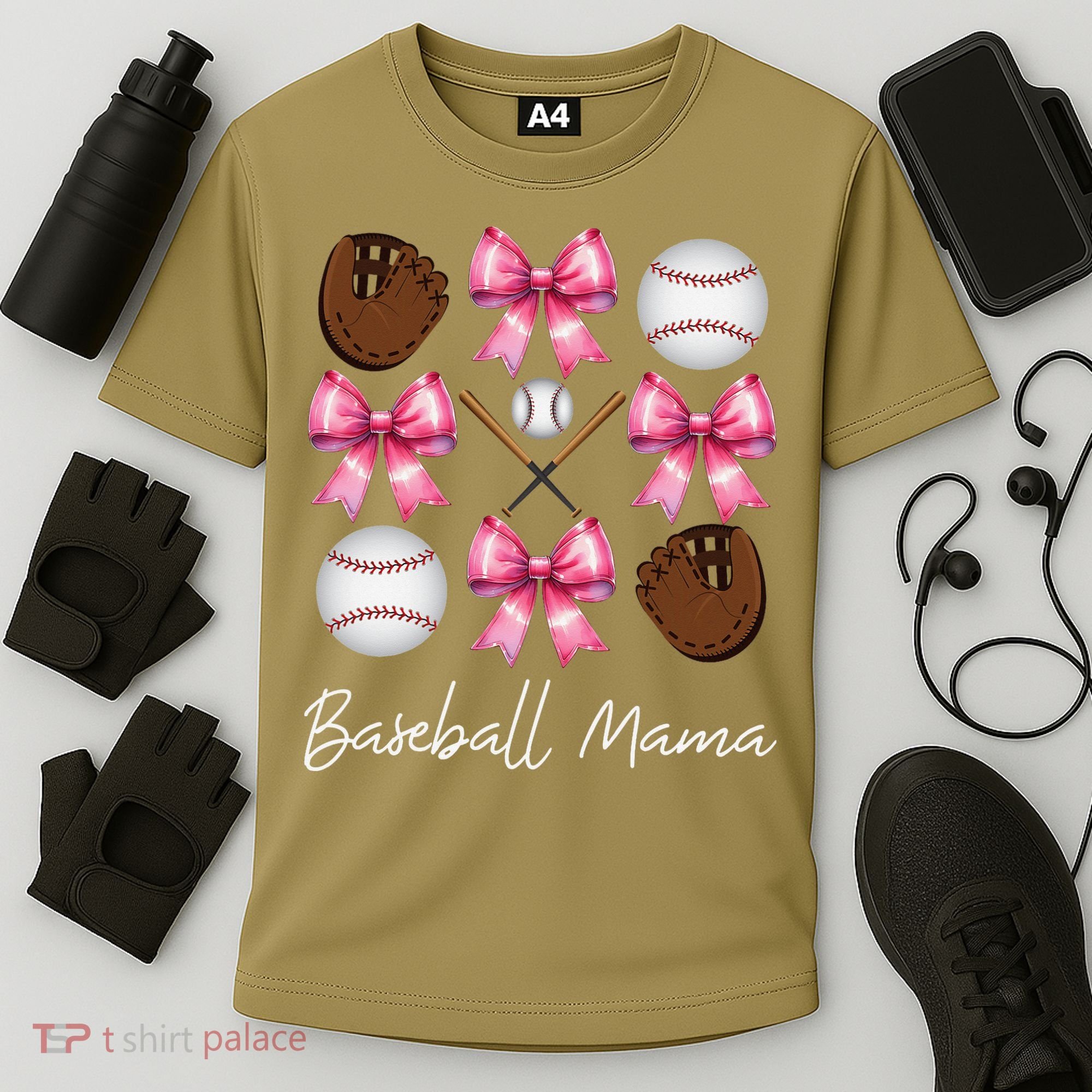 Baseball Mama Baseball Mom Mothers Day Mommy Coquette Bow Cooling Performance Crew T-Shirt