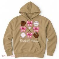 Baseball Mama Baseball Mom Mothers Day Mommy Coquette Bow Hoodie thumb 0