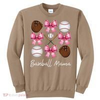 Baseball Mama Baseball Mom Mothers Day Mommy Coquette Bow Sweatshirt thumb 0