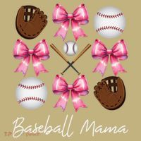 Baseball Mama Baseball Mom Mothers Day Mommy Coquette Bow Sweatshirt thumb 2