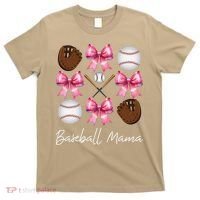 Baseball Mama Baseball Mom Mothers Day Mommy Coquette Bow T-Shirt thumb 0