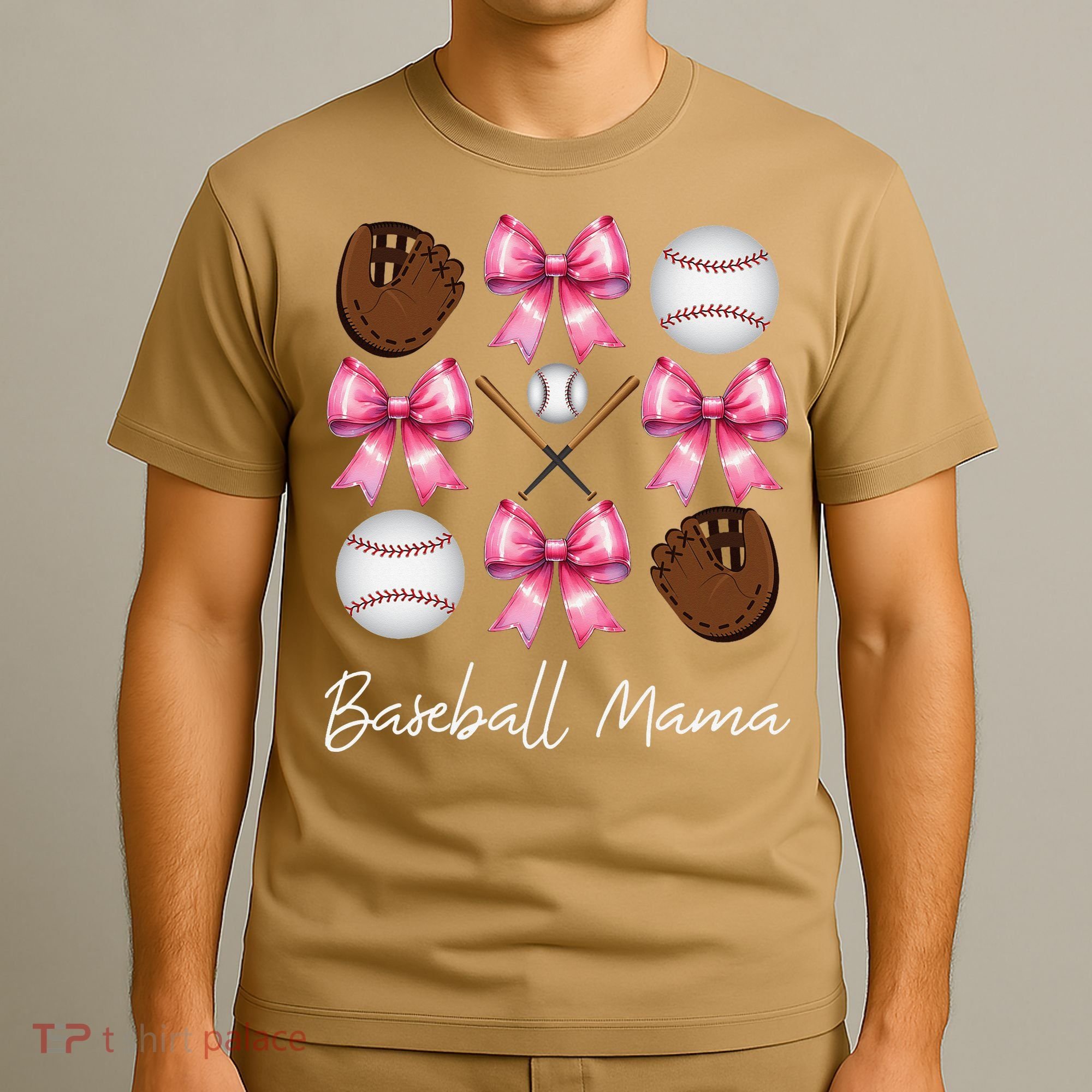 Baseball Mama Baseball Mom Mothers Day Mommy Coquette Bow T-Shirt