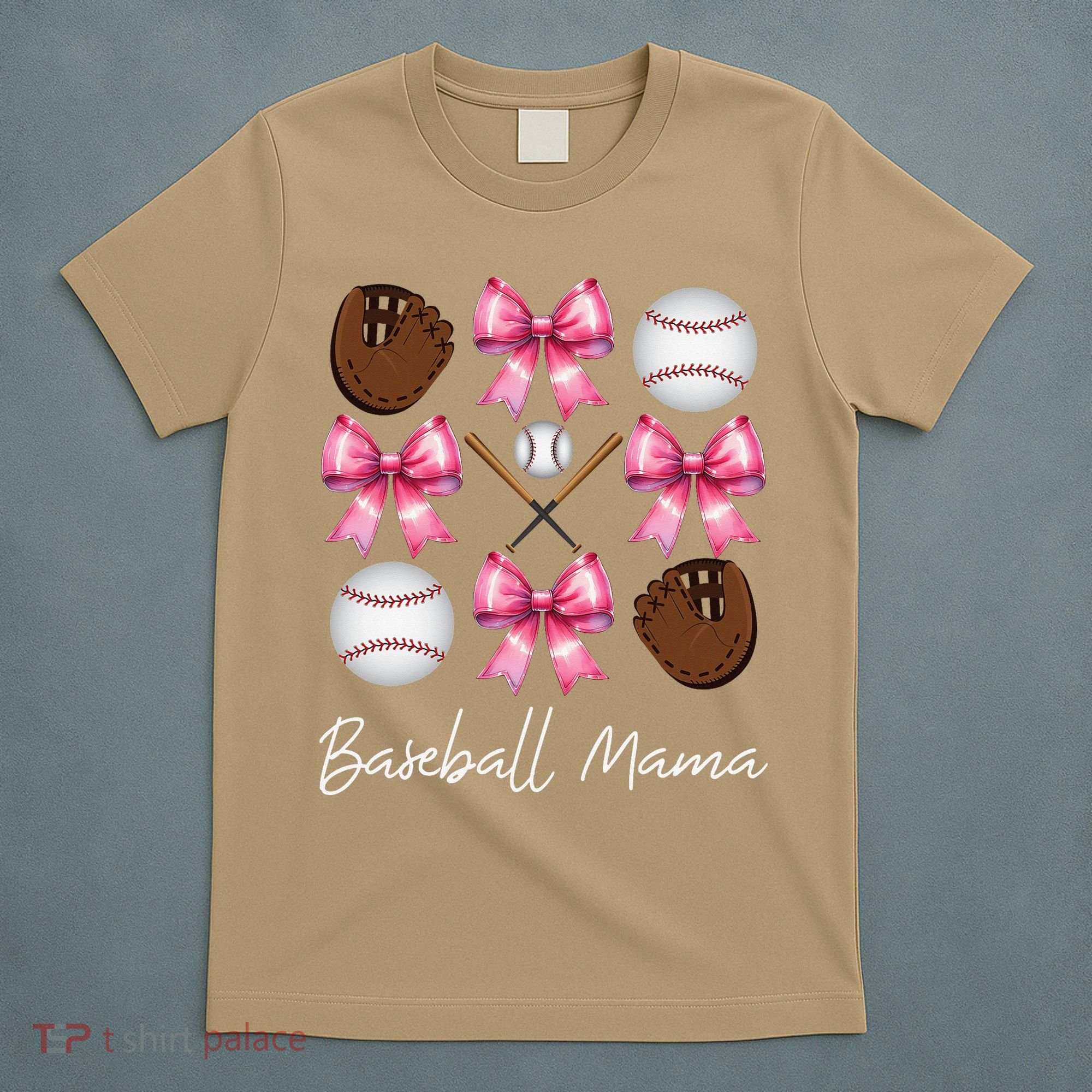 Baseball Mama Baseball Mom Mothers Day Mommy Coquette Bow T-Shirt