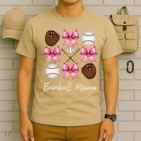 Baseball Mama Baseball Mom Mothers Day Mommy Coquette Bow T-Shirt thumb 6
