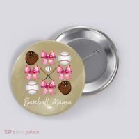 Baseball Mama Baseball Mom Mothers Day Mommy Coquette Bow Button thumb 0