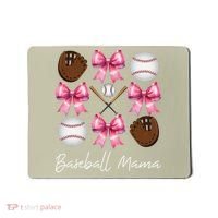 Baseball Mama Baseball Mom Mothers Day Mommy Coquette Bow Mousepad thumb 0