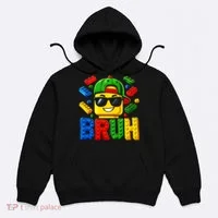 Bruh Master Builder Birthday Boy Building Blocks Hoodie thumb 0