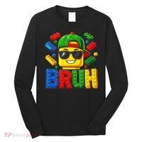 Bruh Master Builder Birthday Boy Building Blocks Long Sleeve Shirt thumb 0