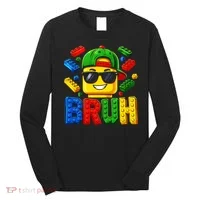 Bruh Master Builder Birthday Boy Building Blocks Long Sleeve Shirt thumb 0