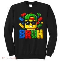 Bruh Master Builder Birthday Boy Building Blocks Sweatshirt thumb 0