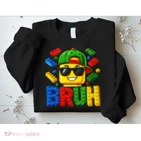Bruh Master Builder Birthday Boy Building Blocks Sweatshirt thumb 2
