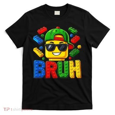 Bruh Master Builder Birthday Boy Building Blocks T-Shirt