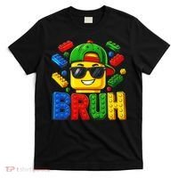 Bruh Master Builder Birthday Boy Building Blocks T-Shirt thumb 0