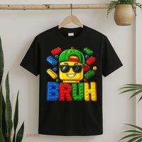 Bruh Master Builder Birthday Boy Building Blocks T-Shirt thumb 2