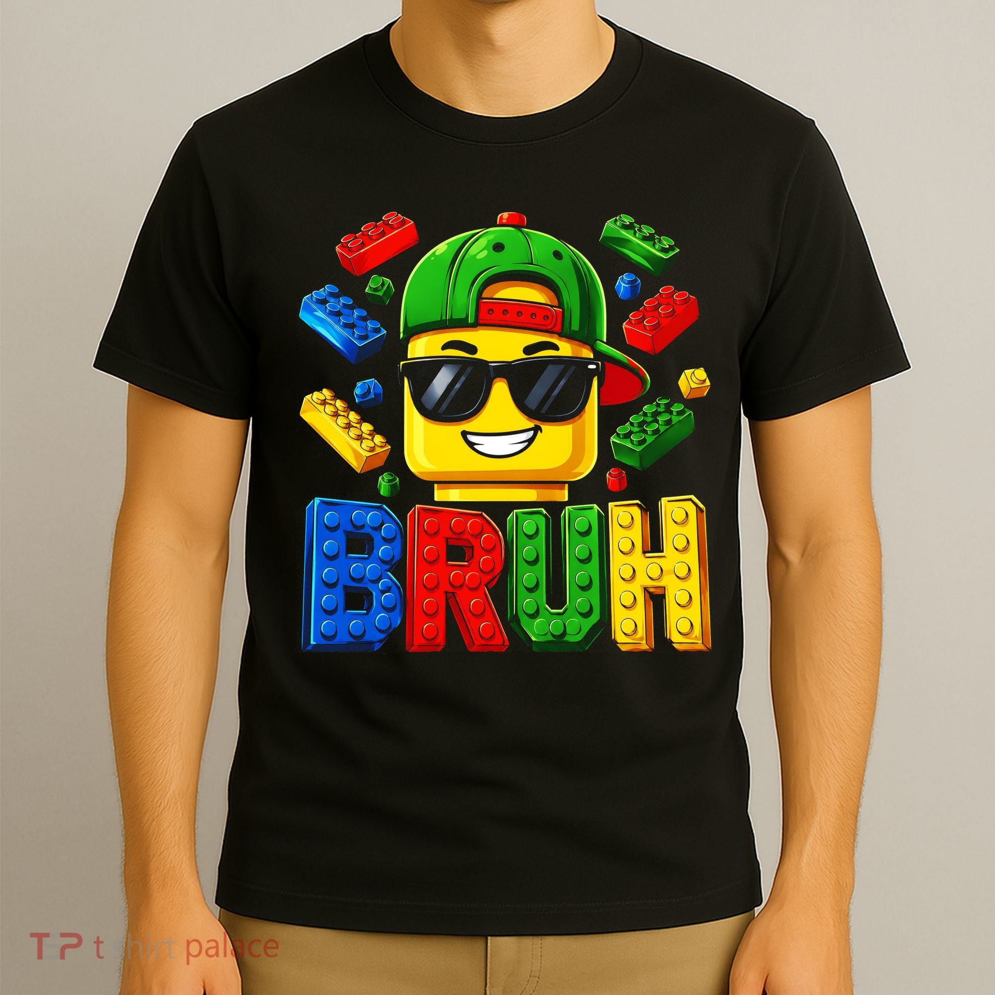 Bruh Master Builder Birthday Boy Building Blocks T-Shirt