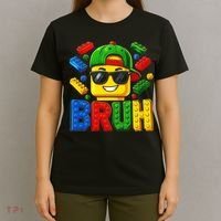 Bruh Master Builder Birthday Boy Building Blocks T-Shirt thumb 4
