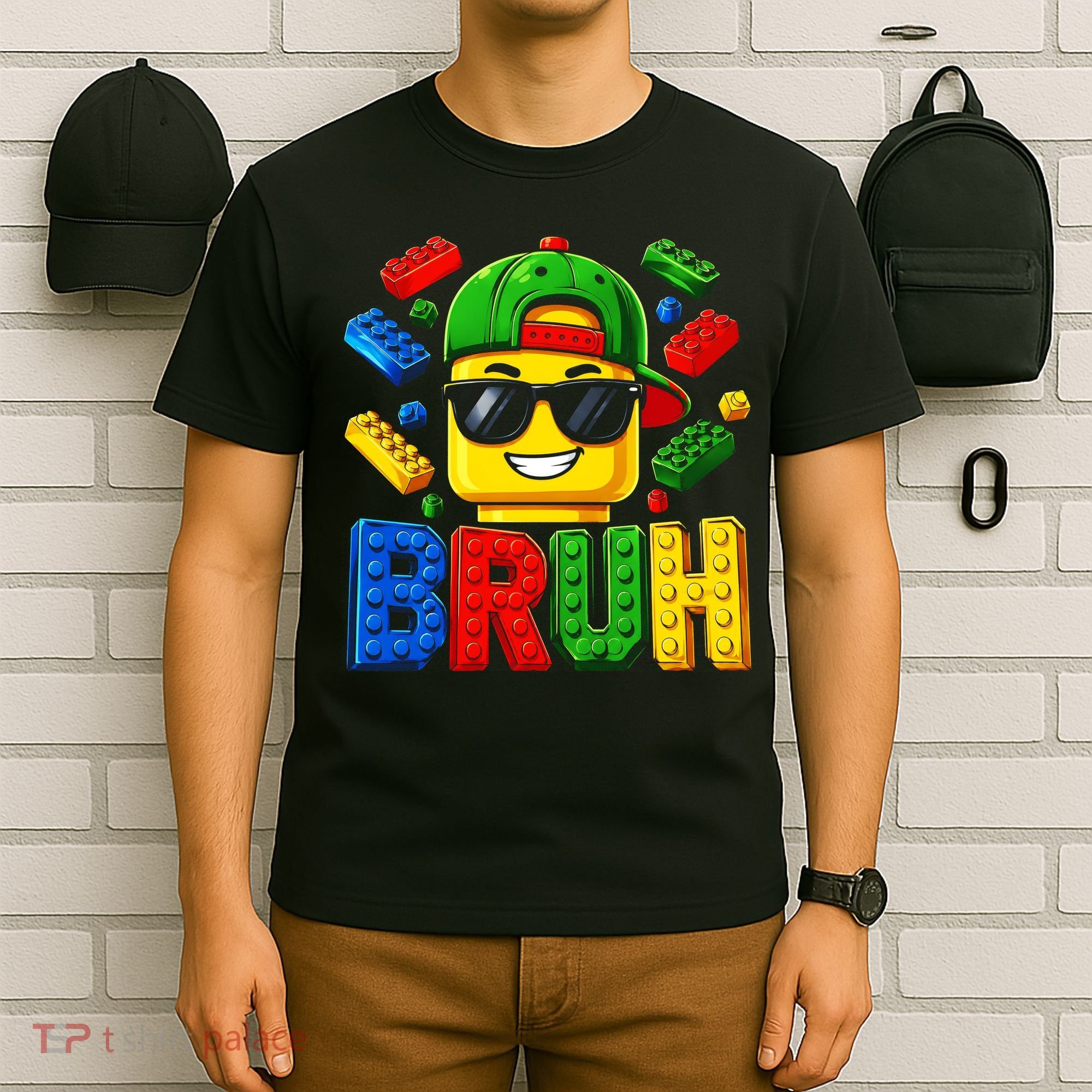 Bruh Master Builder Birthday Boy Building Blocks T-Shirt