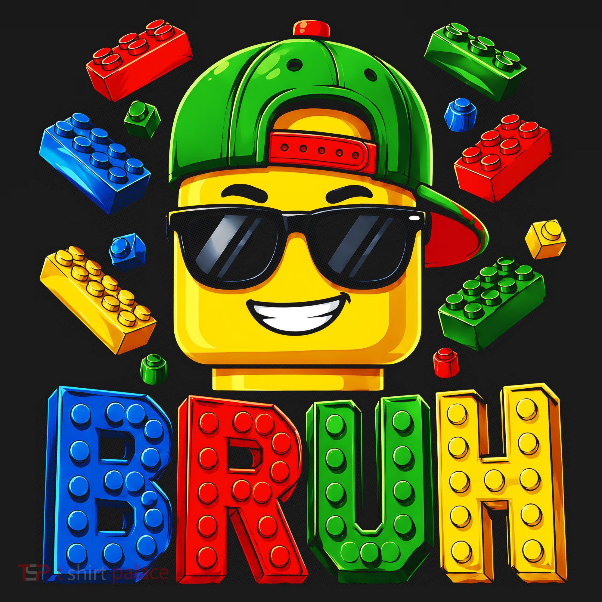 Bruh Master Builder Birthday Boy Building Blocks T-Shirt