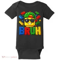 Bruh Master Builder Birthday Boy Building Blocks Baby Bodysuit thumb 0