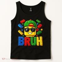 Bruh Master Builder Birthday Boy Building Blocks Tank Top thumb 2