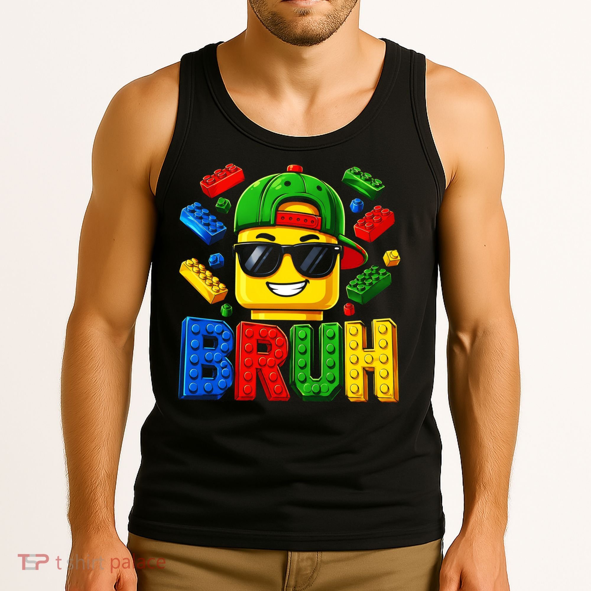 Bruh Master Builder Birthday Boy Building Blocks Tank Top
