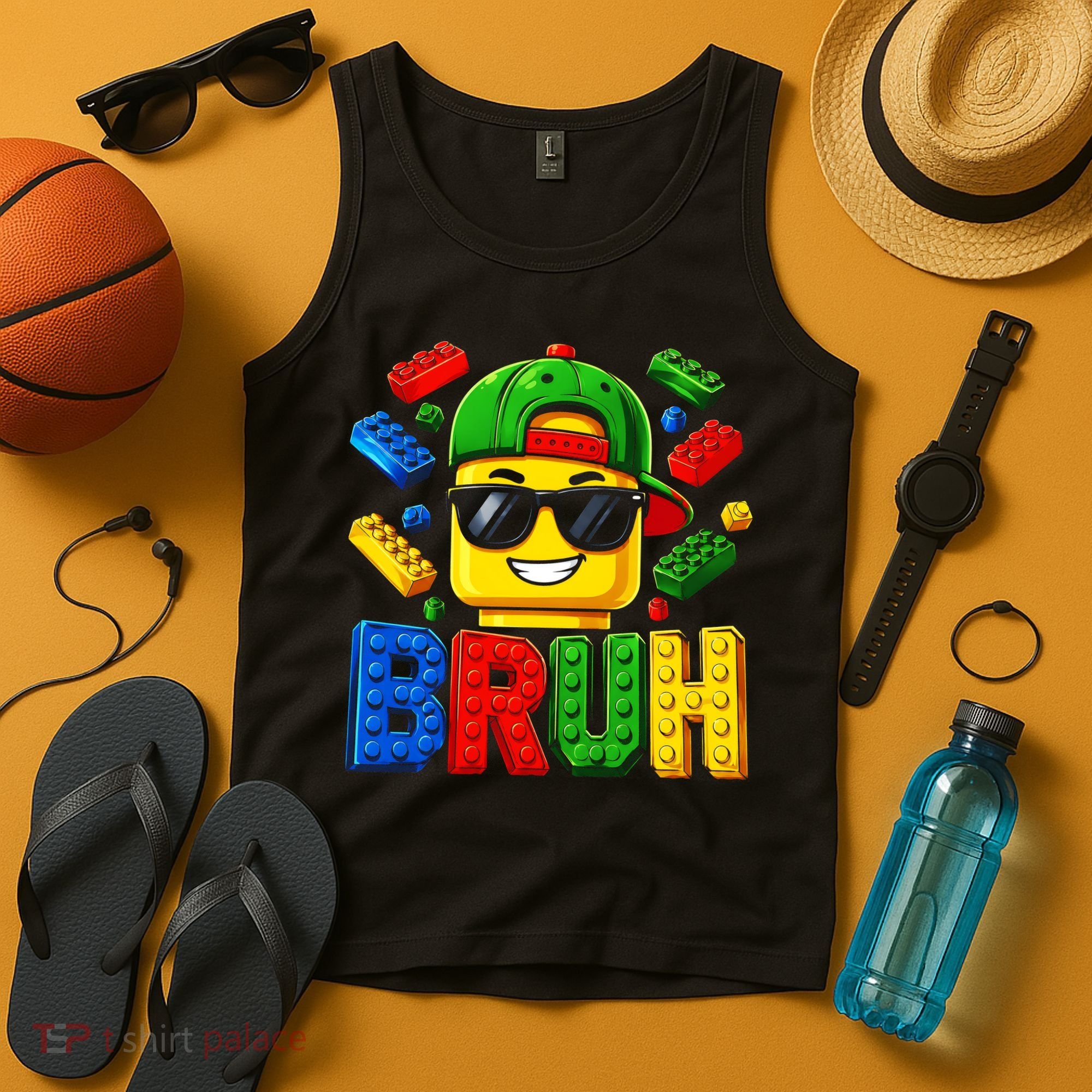 Bruh Master Builder Birthday Boy Building Blocks Tank Top
