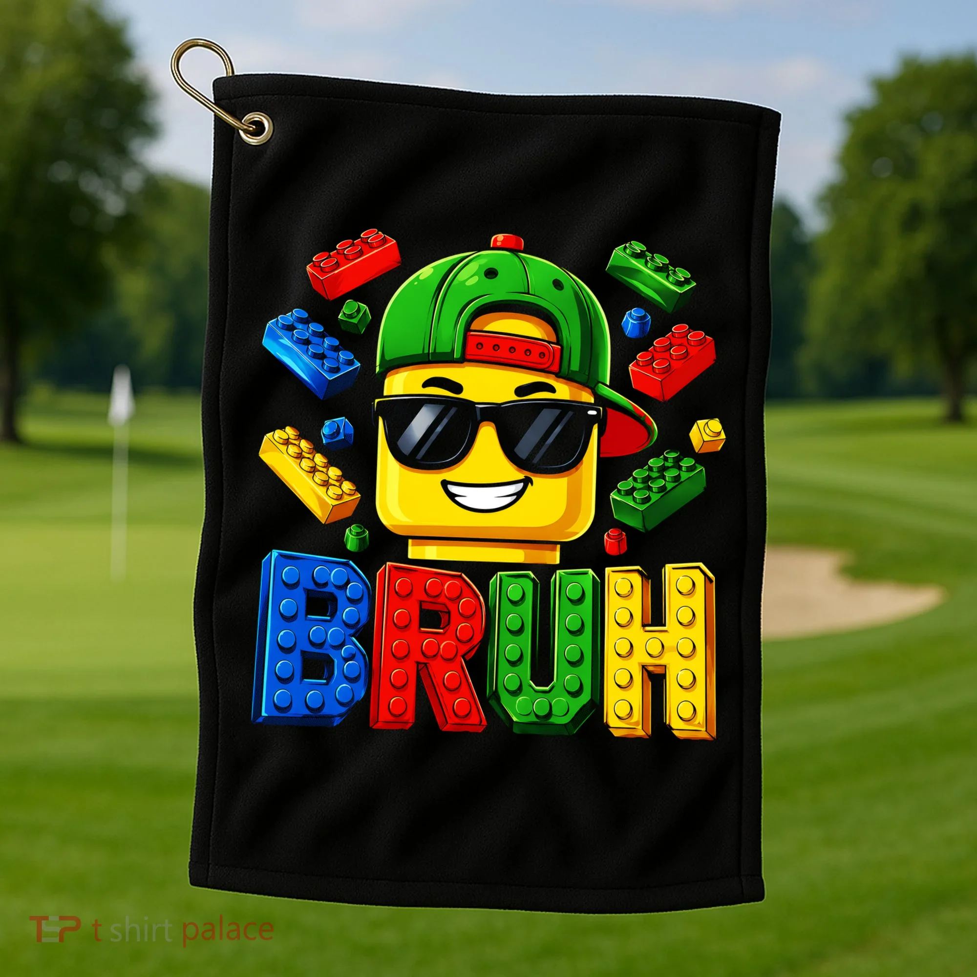 Bruh Master Builder Birthday Boy Building Blocks Golf Towel