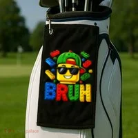 Bruh Master Builder Birthday Boy Building Blocks Golf Towel thumb 2