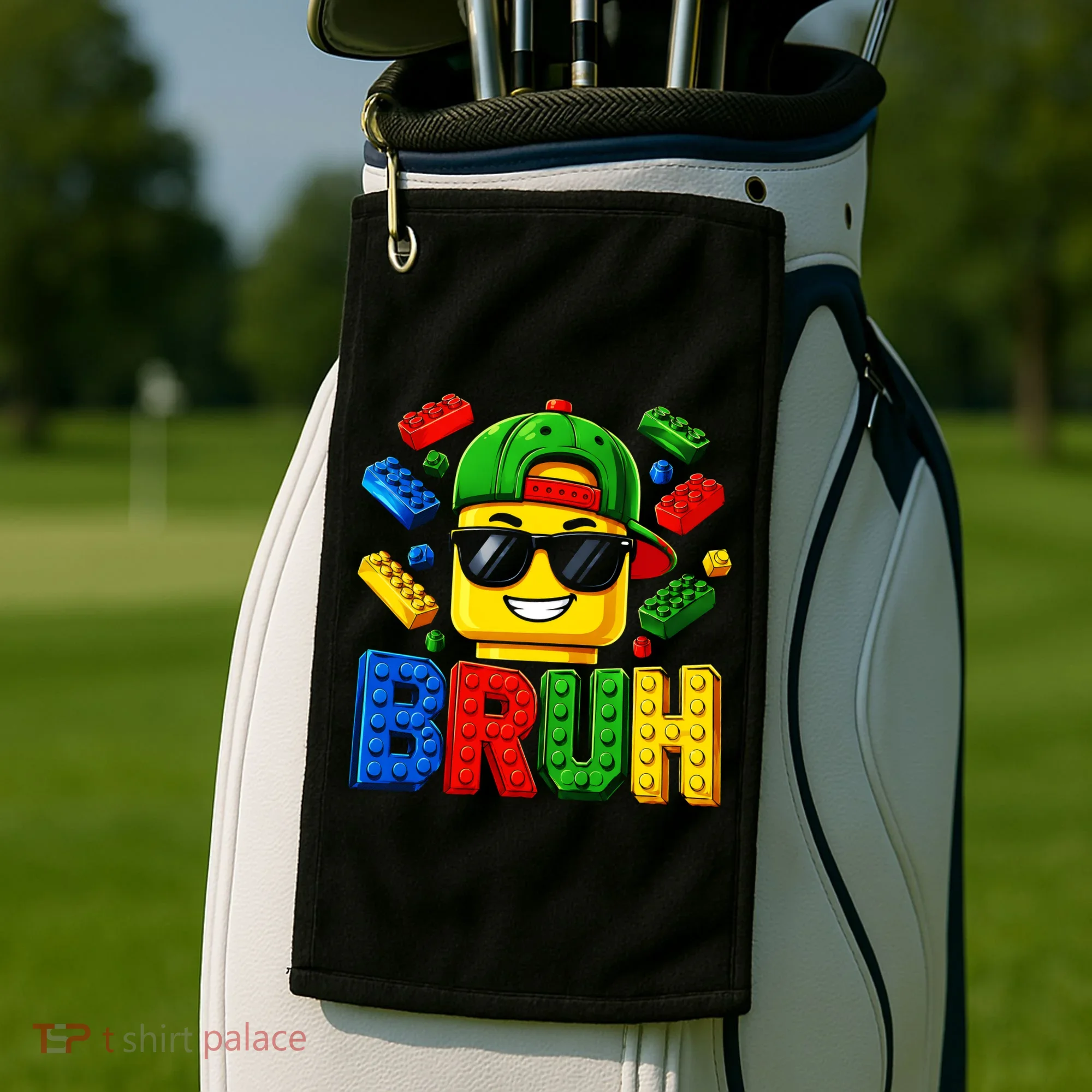 Bruh Master Builder Birthday Boy Building Blocks Golf Towel