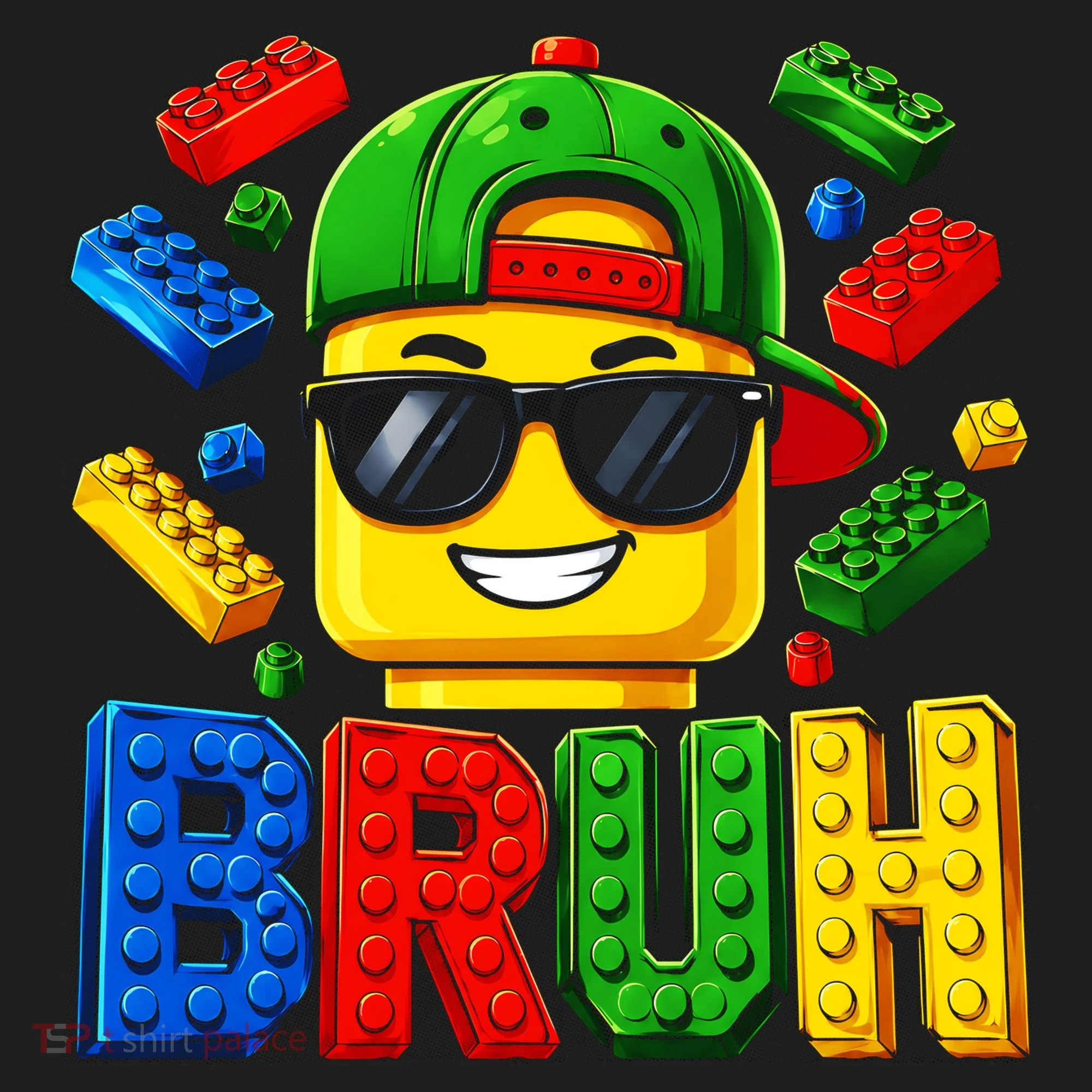 Bruh Master Builder Birthday Boy Building Blocks Golf Towel
