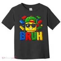 Bruh Master Builder Birthday Boy Building Blocks Toddler T-Shirt thumb 0