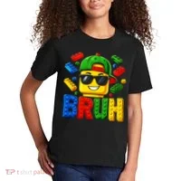 Bruh Master Builder Birthday Boy Building Blocks Kids T-Shirt thumb 2