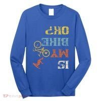 Bmx Mountain Biking Dirt Race Retro Biker Is My Bike Ok Gift Long Sleeve Shirt thumb 0