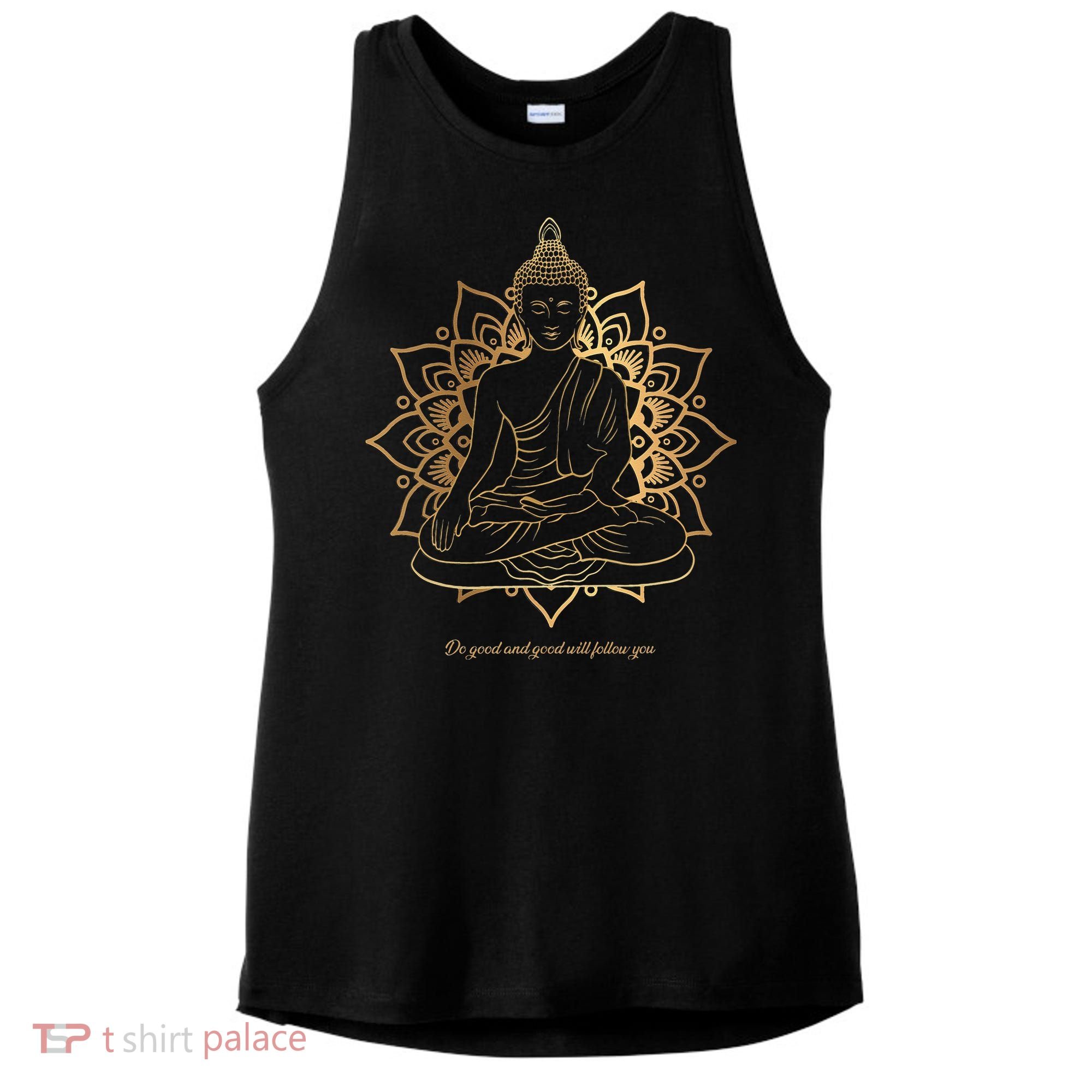 Buddha Mandala Buddhist Mindfulness Buddhism Spiritual Ladies PosiCharge Tri-Blend Wicking Tank